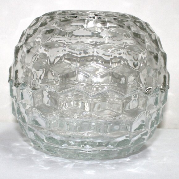 Vintage Homco 2 Piece Clear Glass Patterned Candle Holder - No Box - Picture 15 of 16